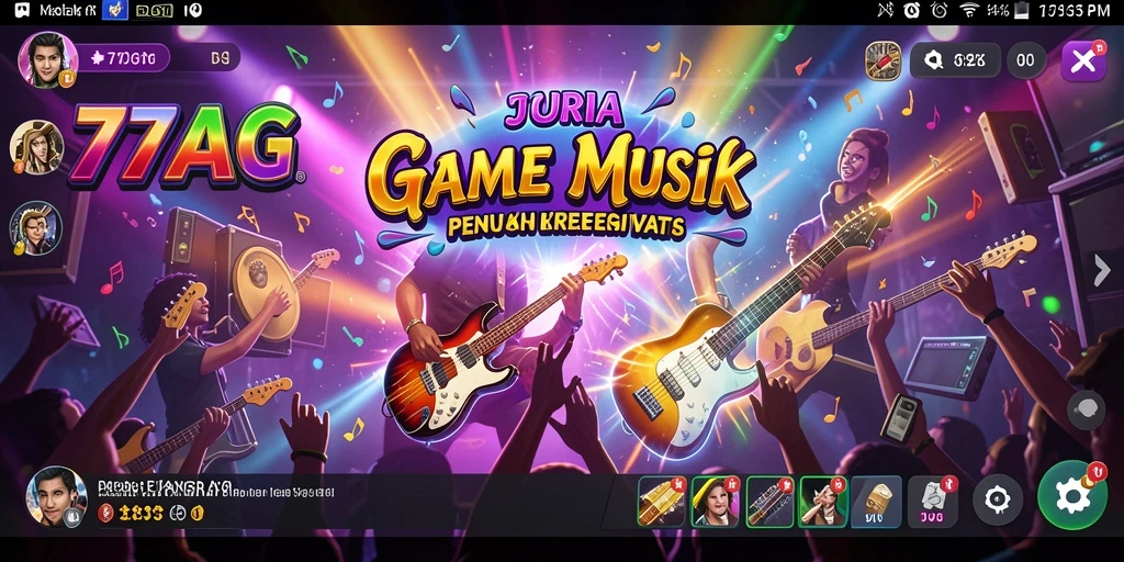 Screenshot gameplay 77AG yang menunjukkan pengalaman bermain musik yang seru.