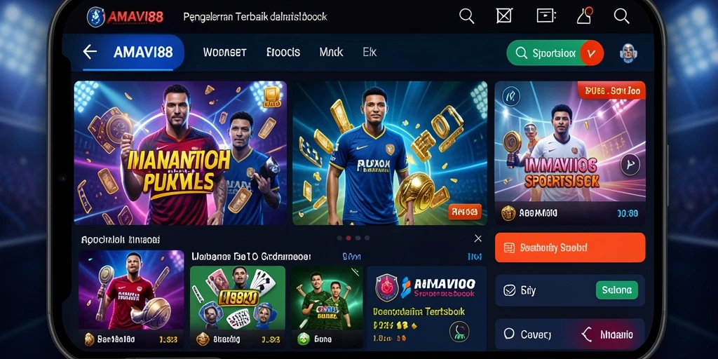Screenshot utama AMAVI88 menampilkan antarmuka taruhan yang menarik.