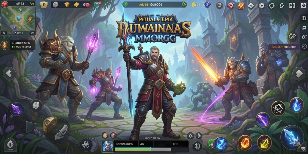 Tampilan gameplay mendebarkan dari API33 dalam dunia MMORPG.