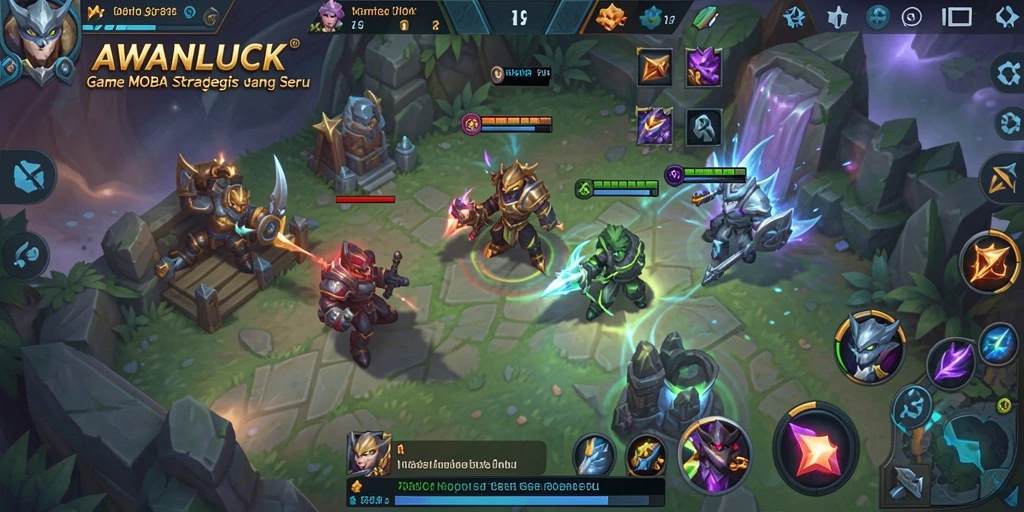 Tampilan gameplay seru di AWANLUCK dengan karakter bertarung.