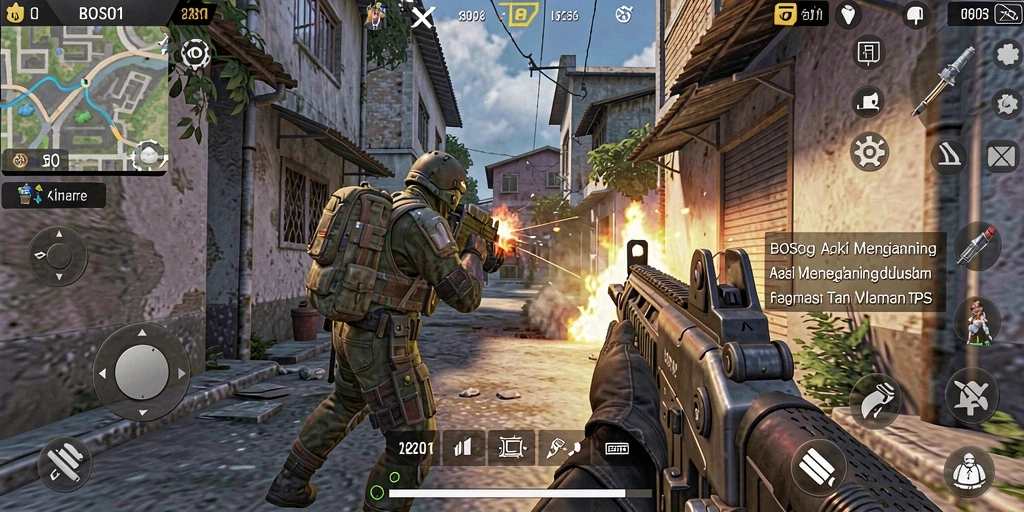 Tampilan gameplay menegangkan dalam BOS01 yang memukau.