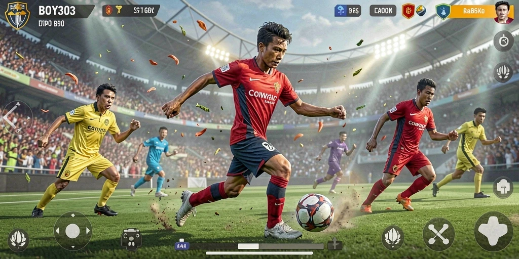 Gameplay seru BOY303 dengan grafis menakjubkan di lapangan sepak bola.