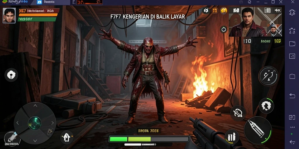 Screenshot gameplay menakutkan F7F7 yang menciptakan suasana Horror.