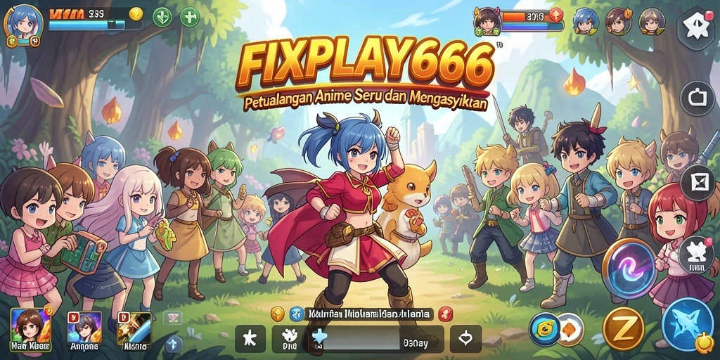 Tampilan gameplay seru di FIXPLAY666 dengan karakter anime ikonik.