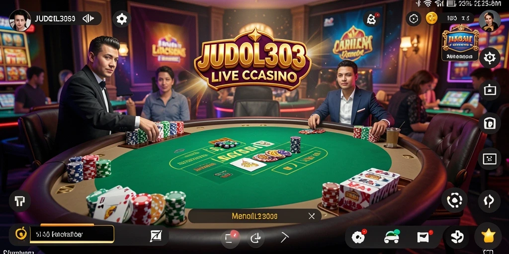 Tampilan gameplay Live Casino yang menarik dan interaktif di JUDOL303.
