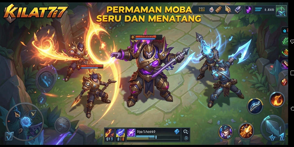 Screenshot KILAT77 menunjukkan aksi seru dalam permainan MOBA.