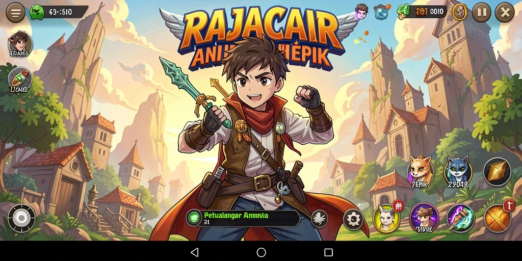 Tampilan gameplay utama RAJACAIR yang menakjubkan dan interaktif.