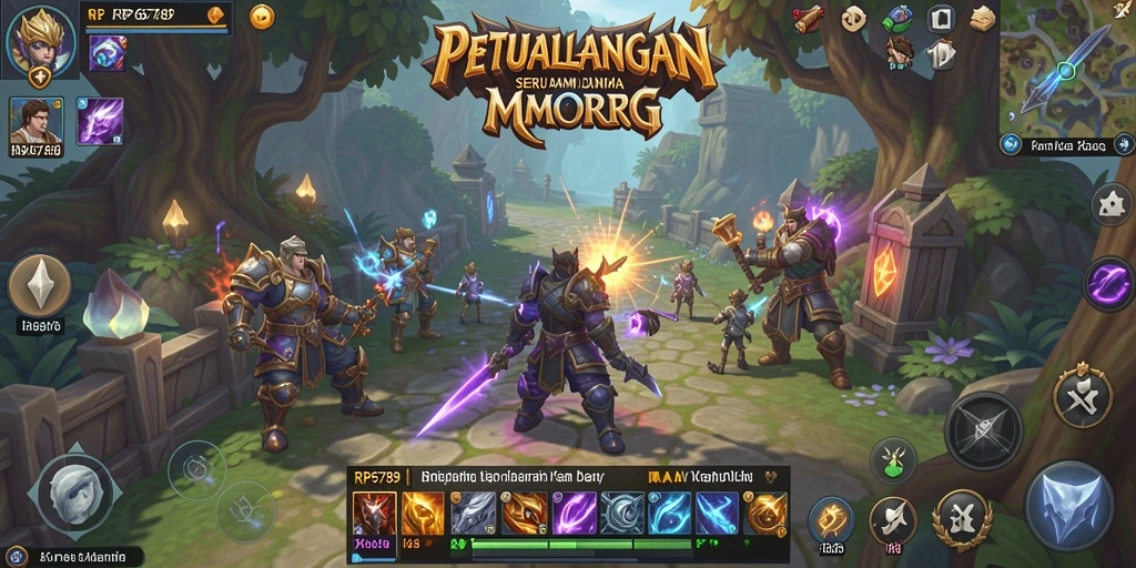 Screenshot RP6789 menampilkan pemain yang beraksi dalam pertempuran seru di dunia MMORPG.