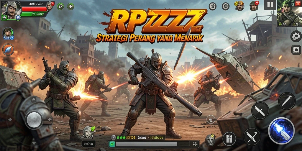 Screenshot gameplay RPZZZ yang menunjukkan strategi peperangan.