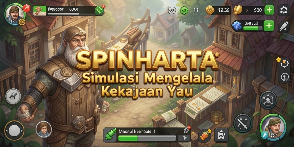 Tangkapan layar gameplay SPINHARTA menampilkan manajemen kekayaan yang menarik.