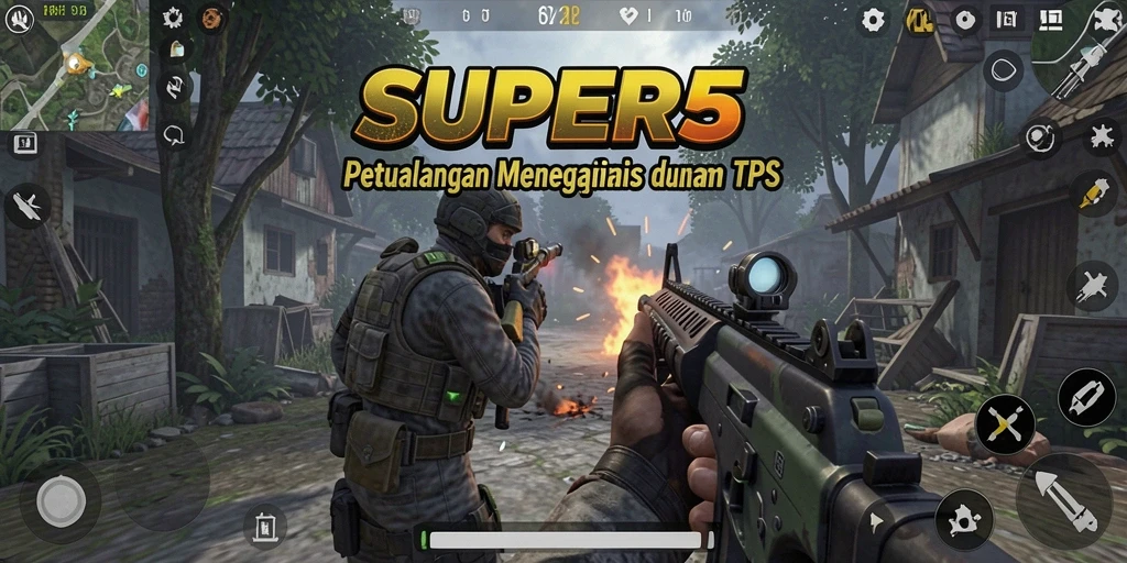 Screenshot dari gameplay TPS yang mendebarkan