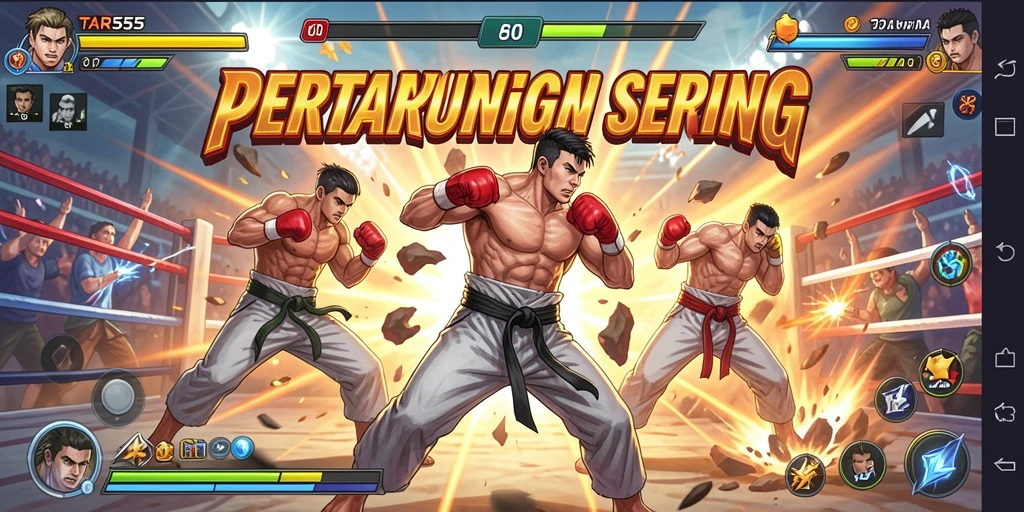Tampilan gameplay TAR555 dengan pertarungan yang intens dan karakter yang dinamis.