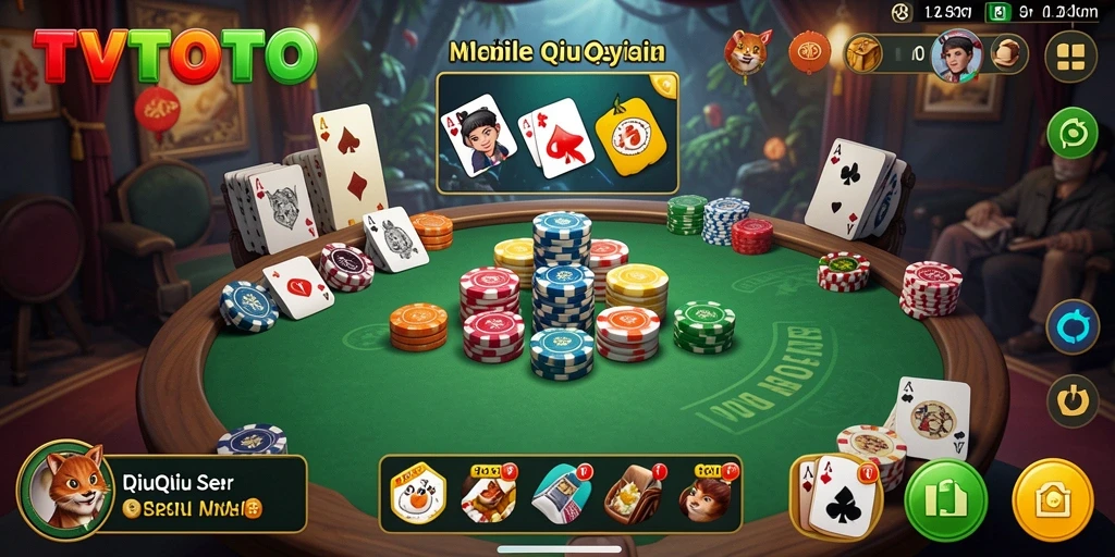 Tampilan utama gameplay QiuQiu di TVTOTO dengan antarmuka yang menarik.