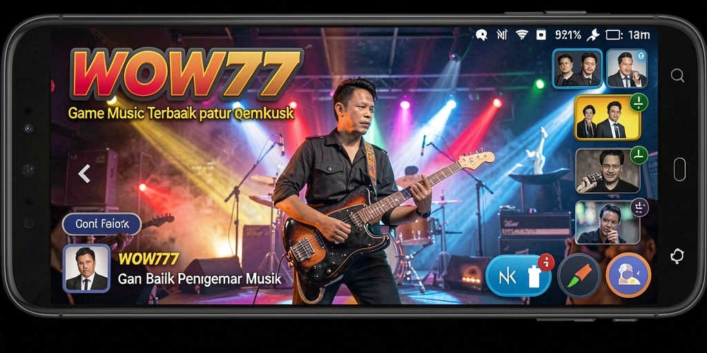 Tampilan screenshot WOW77 yang menampilkan keseruan bermain musik.